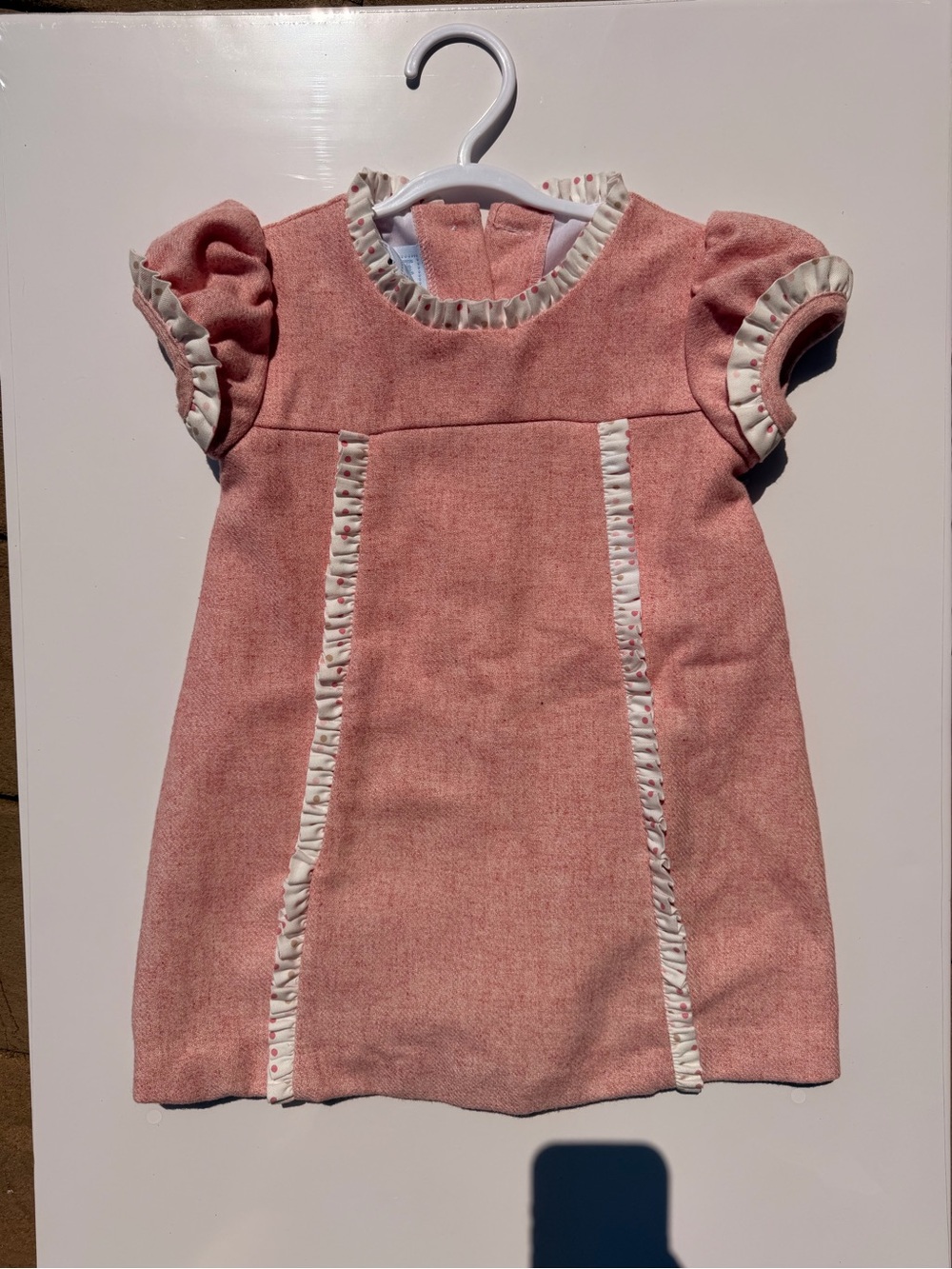 Little English Rose Pink Ruffle Trim Dress